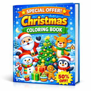 Christmas Coloring Book for Kids with Santa, Reindeer, Snowman, Christmas Trees, Gifts and Cute Winter Scenes