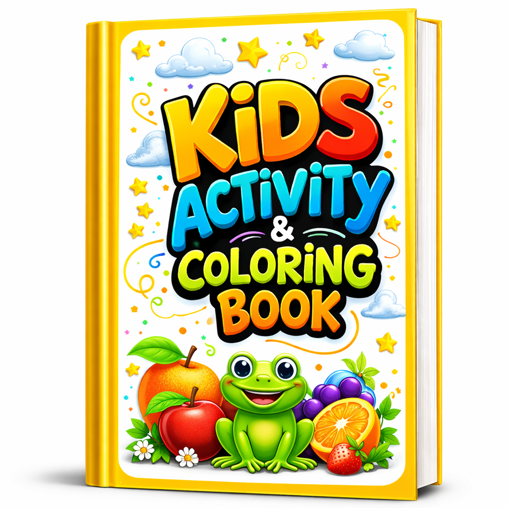 Super Fun Kids Coloring Book – Food, Football, Fox, Farm Animals, Frog & Fruit Adventures