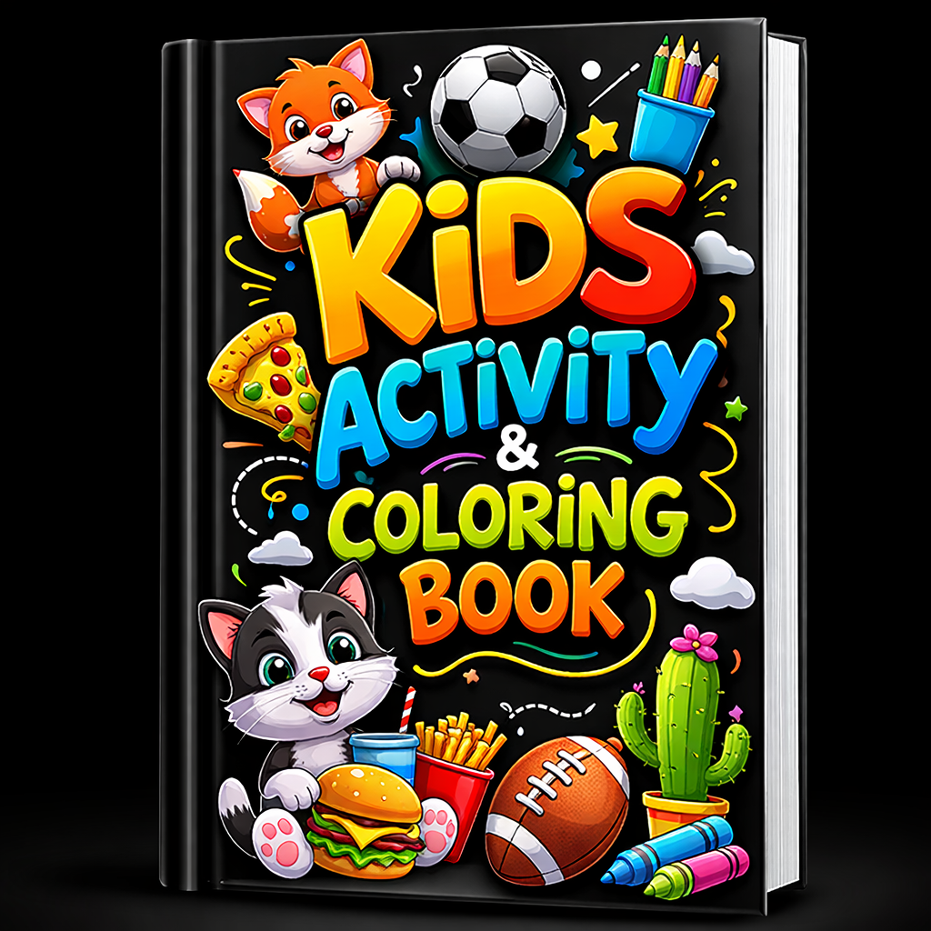 Super Fun Kids Coloring Book – Food, Football, Fox, Farm Animals, Frog & Fruit Adventures - Image 3