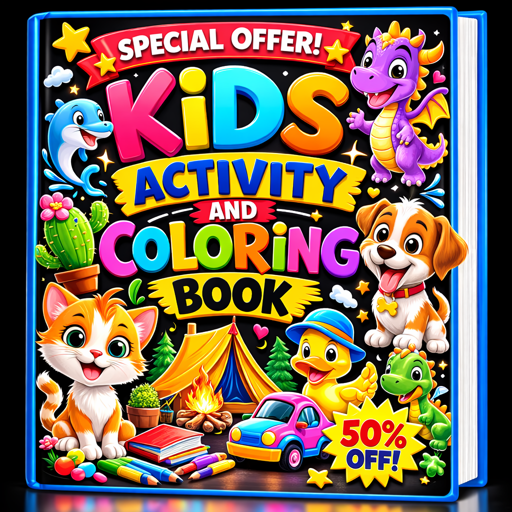 Fun Animals, Dinosaurs, Cars, Dragons and Cute Adventures | Easy Coloring Pages to Boost Creativity, Focus and Learning for Boys and Girls - Image 3